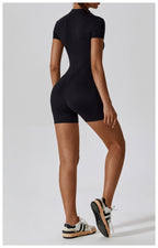 Combinaison Short Sculptante Zippée Sans Coutures