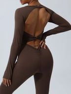 Combinaison de Sport Femme Dos Ouvert Sculptant