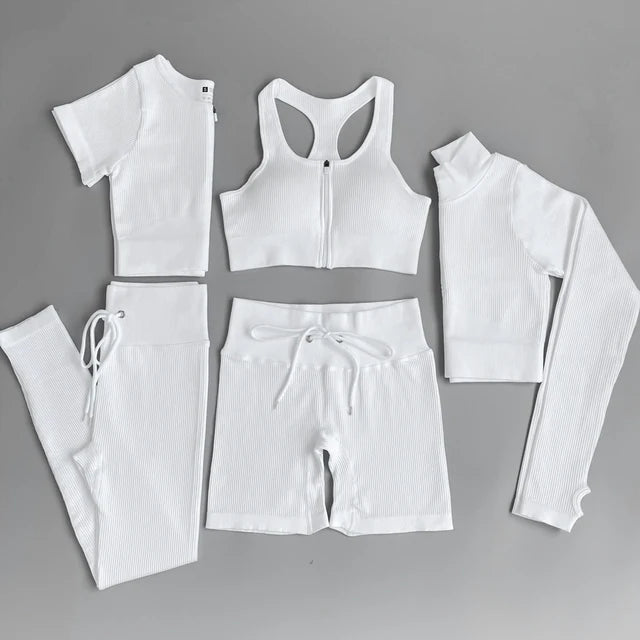 Women's 5-Piece Ribbed Sport Set