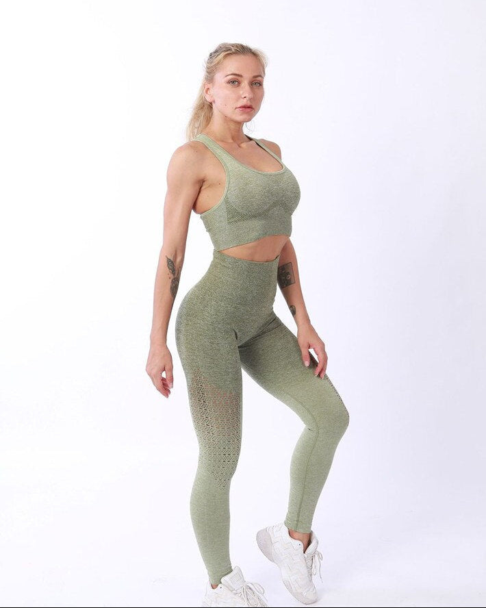 Ensemble de Sport Femme Dégradé Sans Coutures