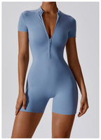 Combinaison Short Sculptante Zippée Sans Coutures