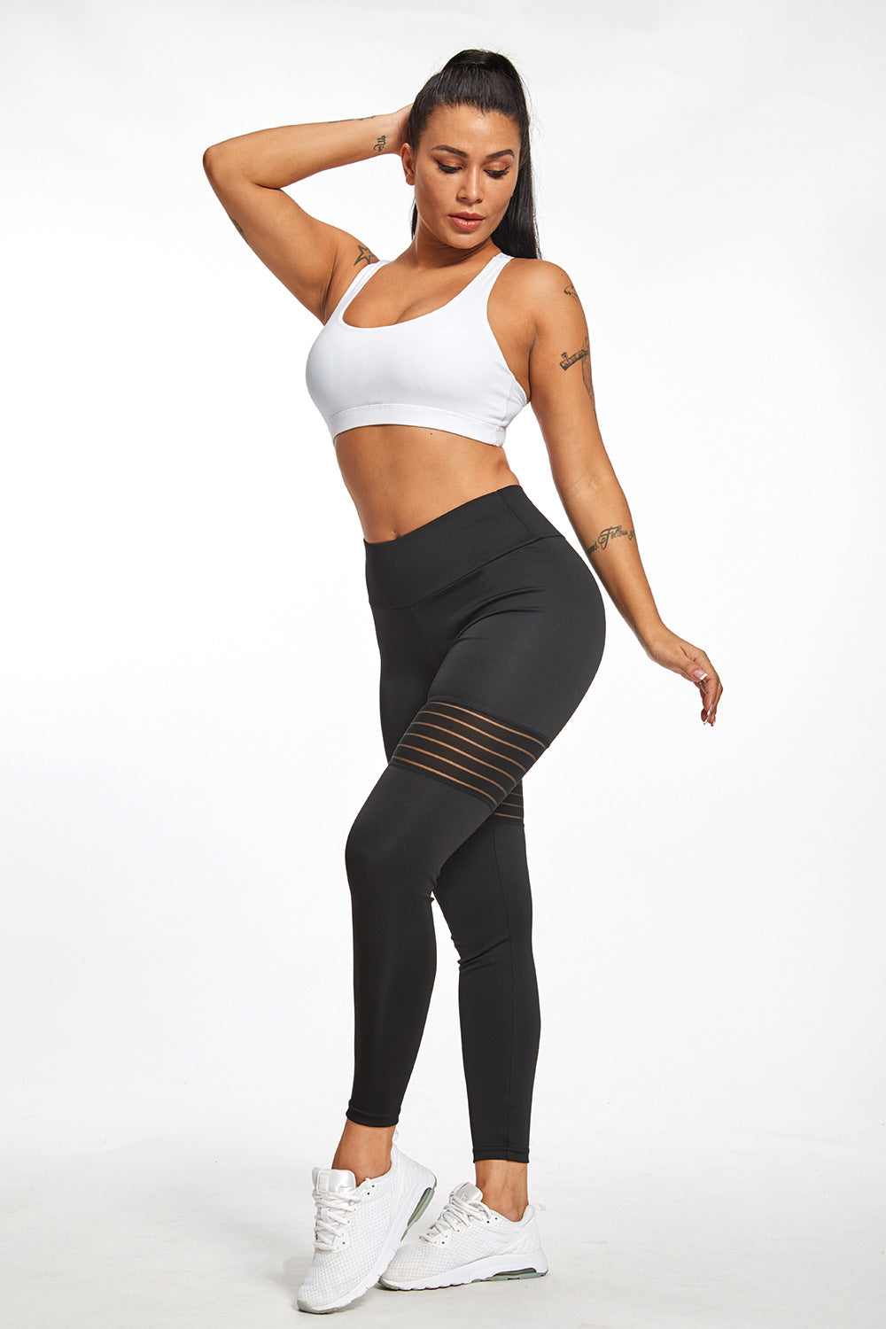 Legging de Sport Femme Mesh Taille Haute