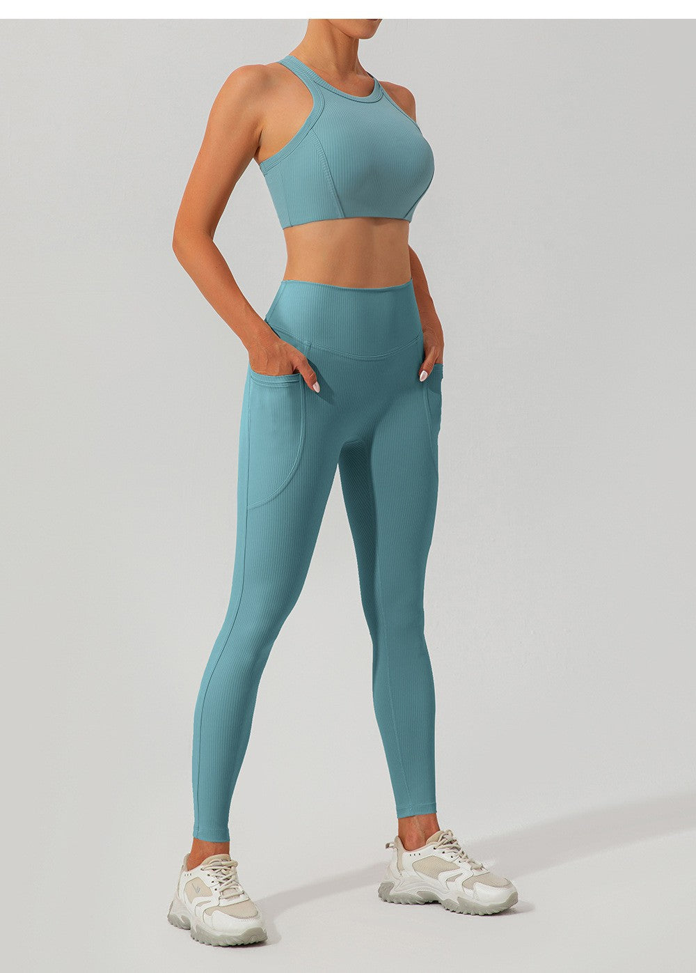 Legging Femme Taille Haute Côtelé – Fitness & Activewear