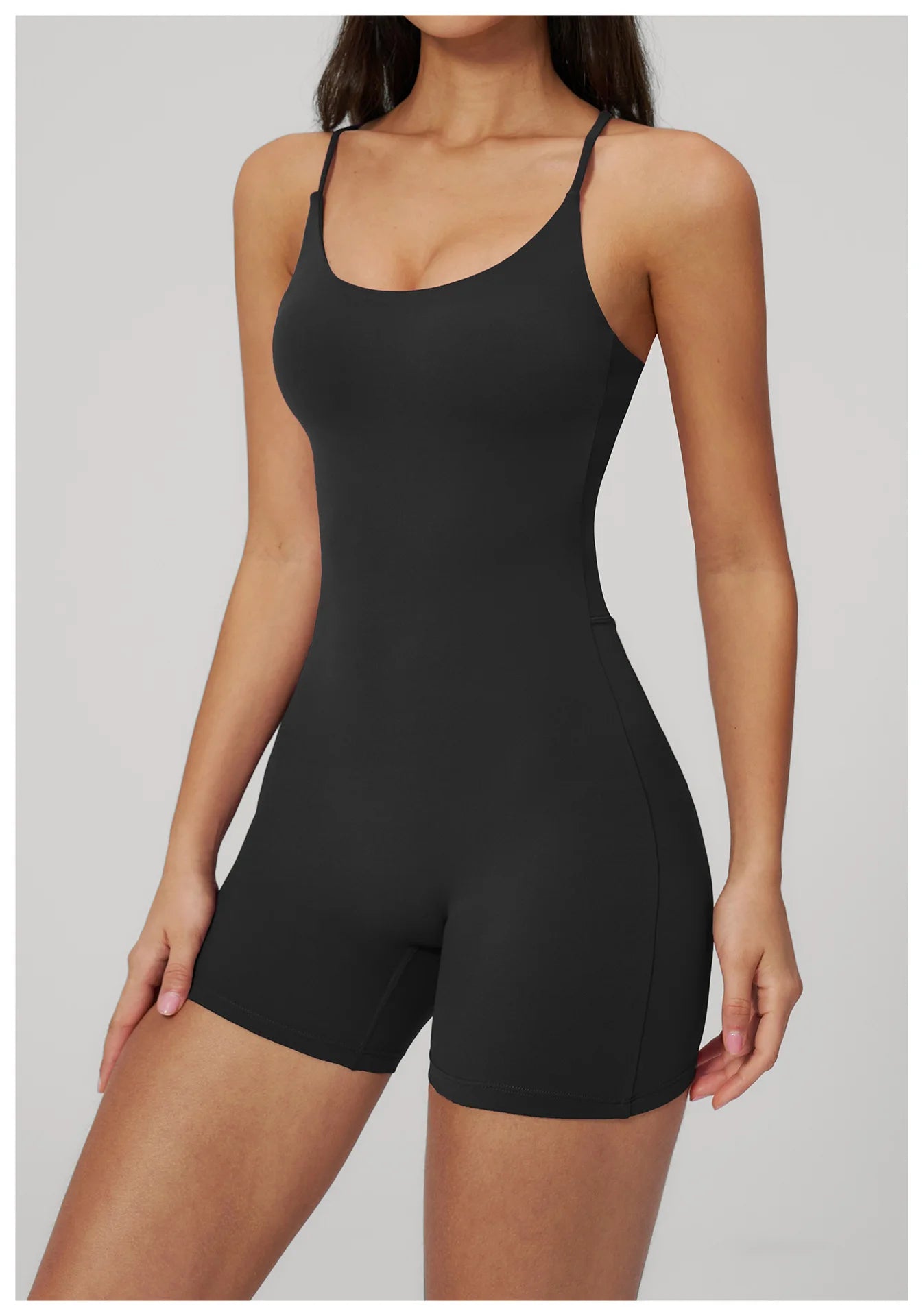 Combinaison Short Activewear Sculptante Dos Ouvert