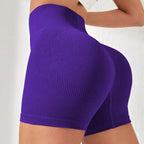 High-Elastic High-Waisted  Shorts for Women, Ribbed Lift-Butt Bottoming Leggings, Shaping Fitness Workout Pants