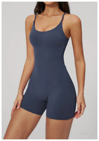 Combinaison Short Activewear Sculptante Dos Ouvert