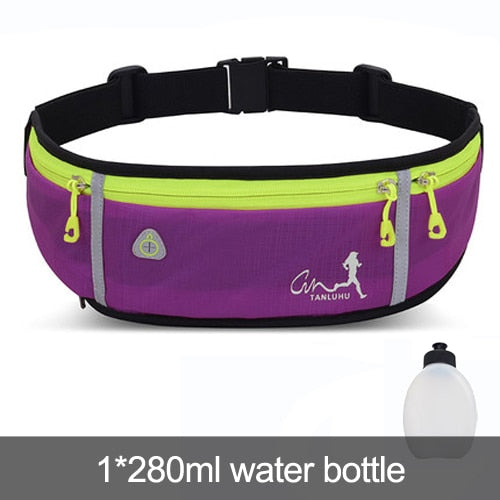 Nildras Waist Gym Bag, Anti-theft Running Belt, Waterproof Waist Pack for Men and Women, Gym Belt with Water Bottle Holder