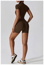 Combinaison Short Sculptante Zippée Sans Coutures