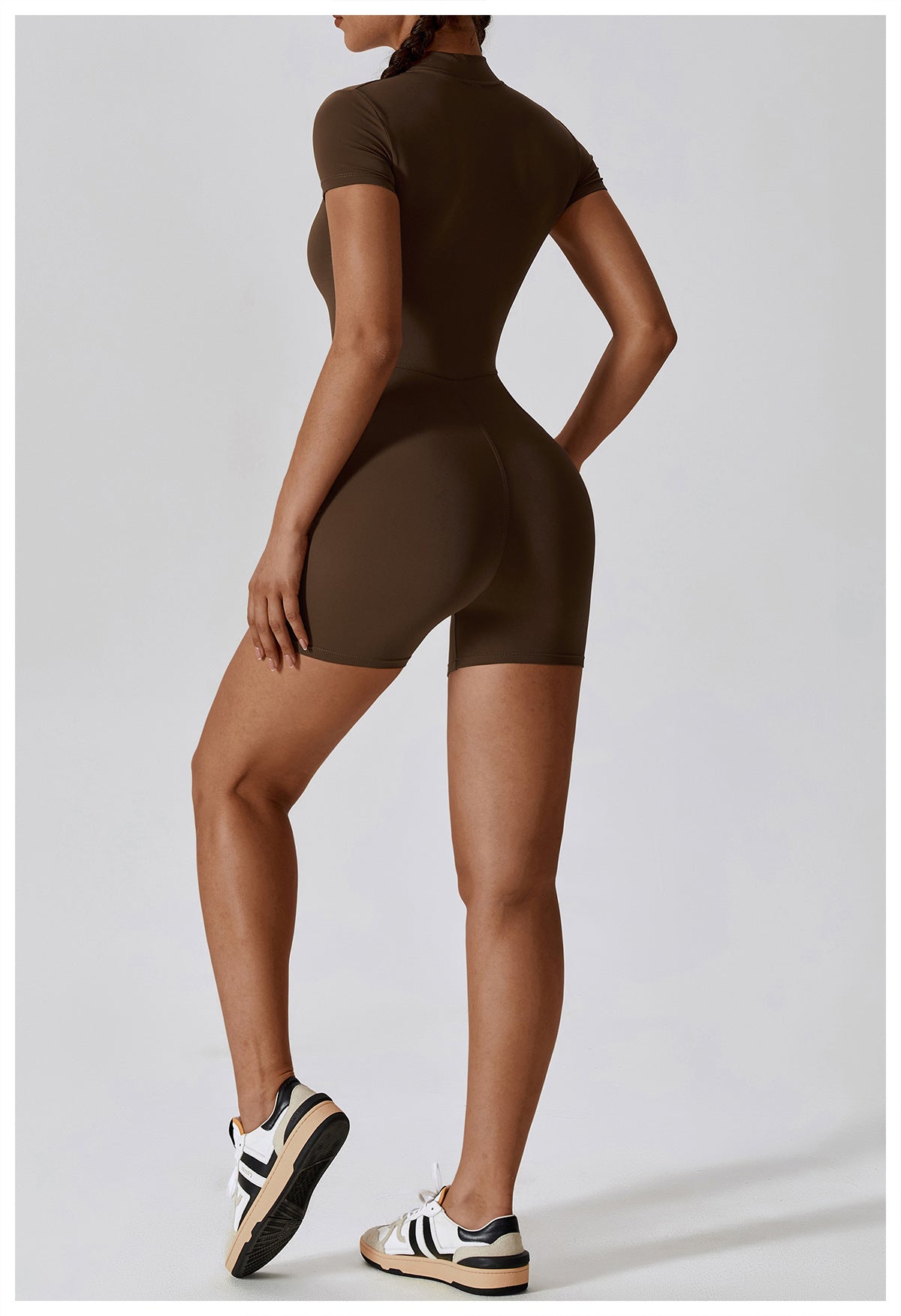 Combinaison Short Sculptante Zippée Sans Coutures