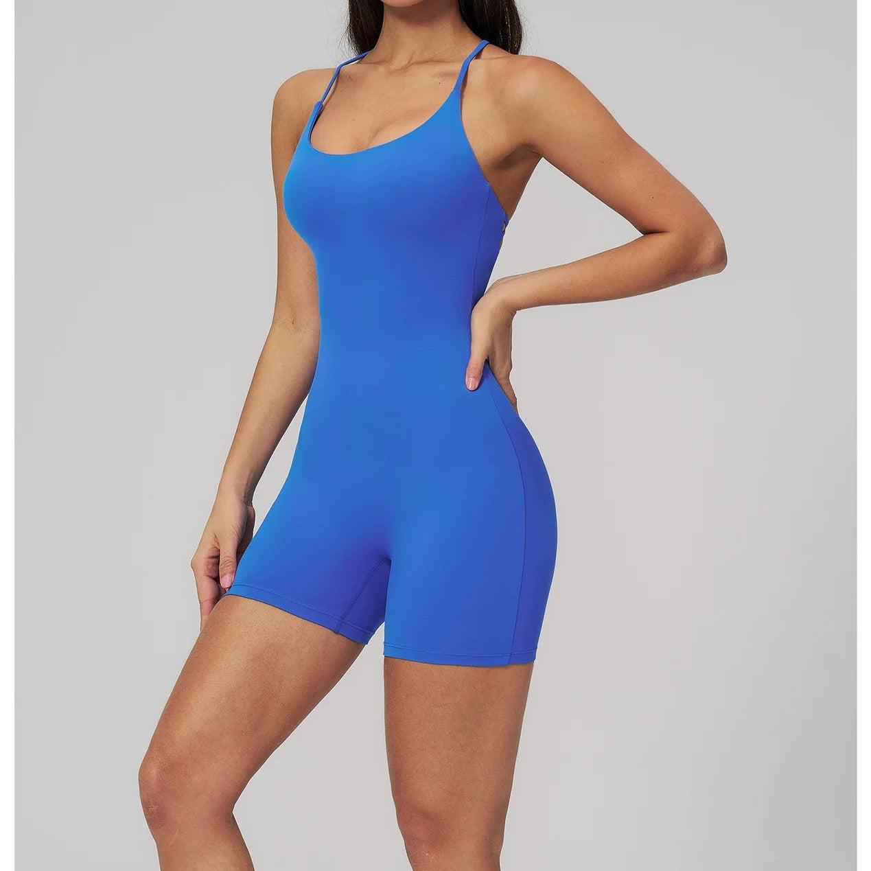 Combinaison Short Activewear Sculptante Dos Ouvert