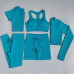 Ensemble de Sport Femme 5 Pièces Côtelé