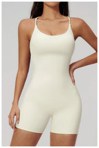 Combinaison Short Activewear Sculptante Dos Ouvert
