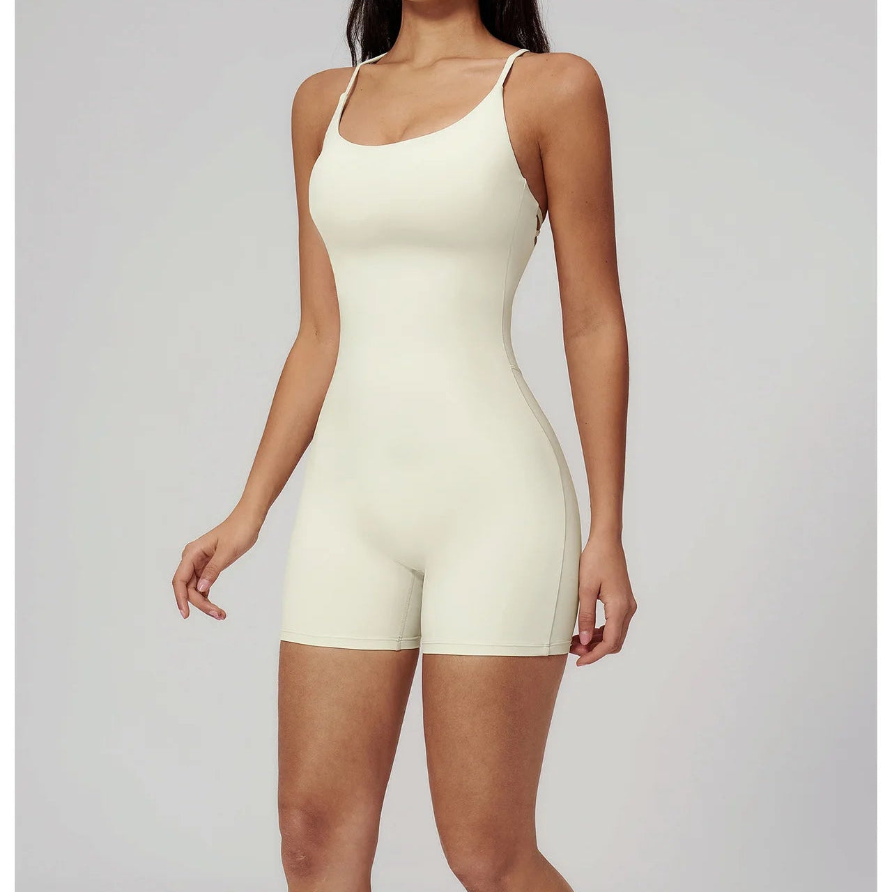Combinaison Short Activewear Sculptante Dos Ouvert