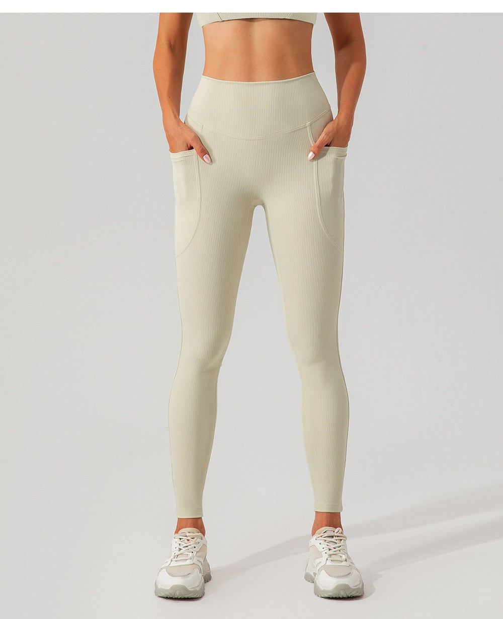 Legging Femme Taille Haute Côtelé – Fitness & Activewear