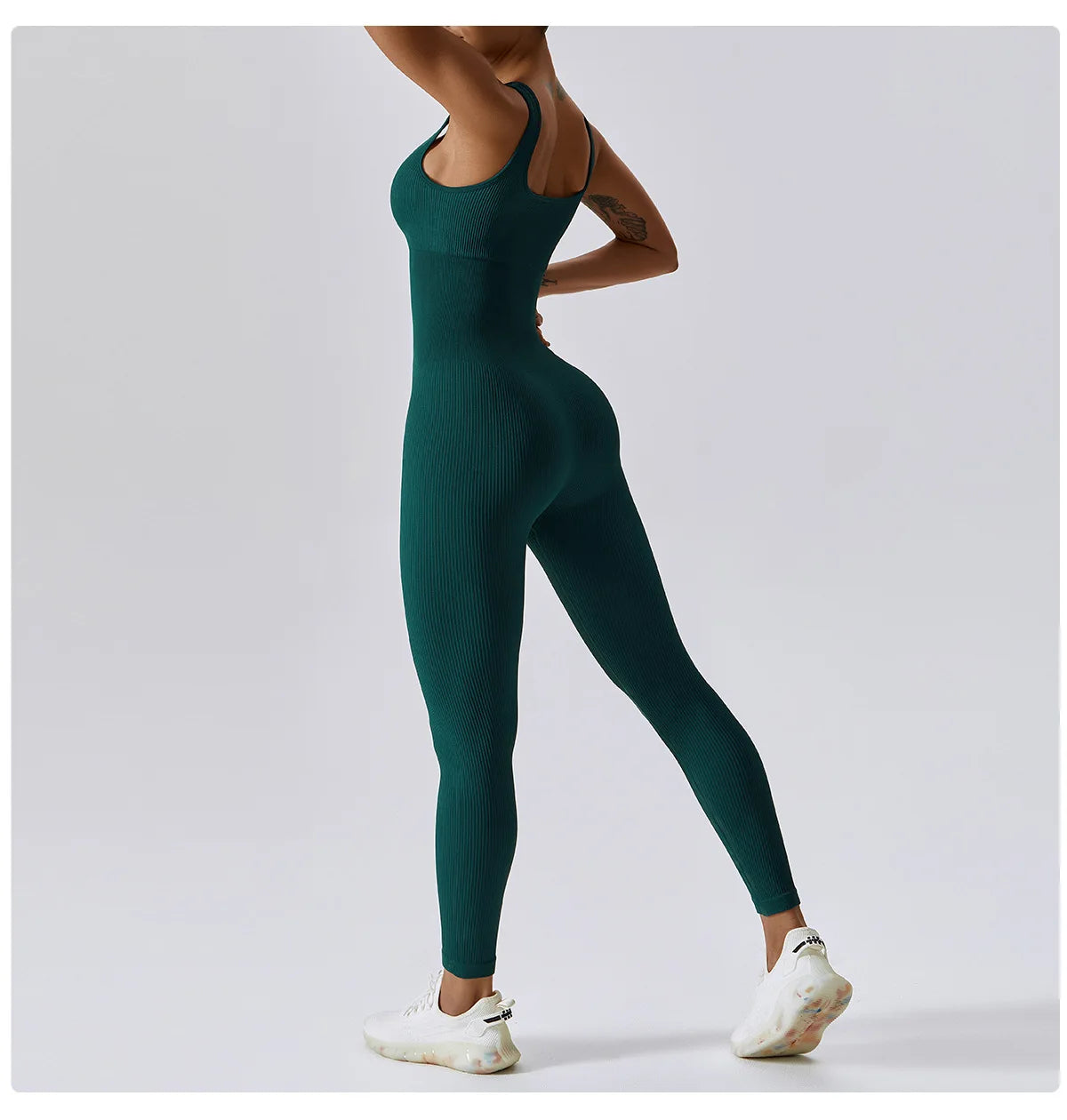 Combinaison Activewear Femme Côtelée Sans Manches