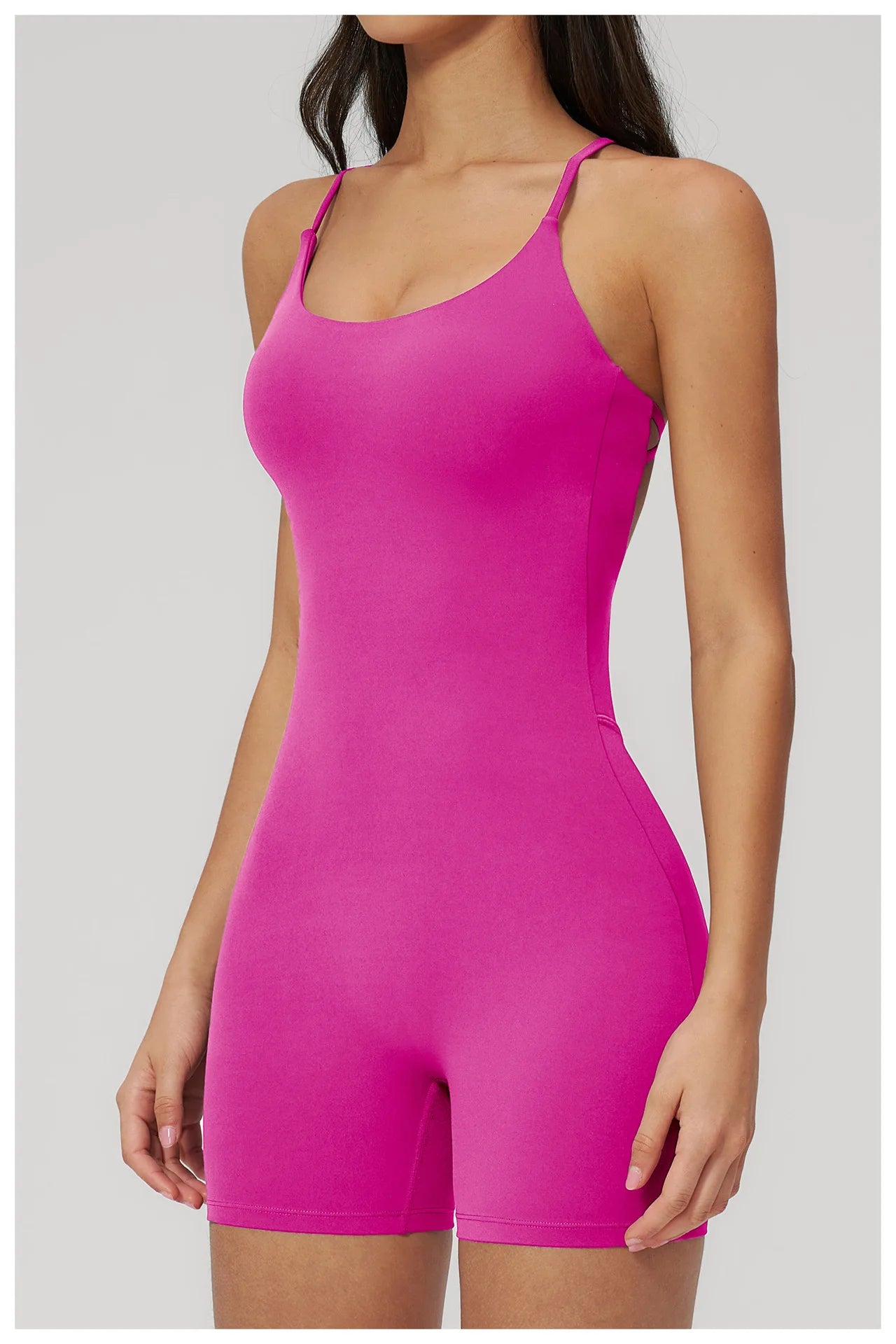 Combinaison Short Activewear Sculptante Dos Ouvert