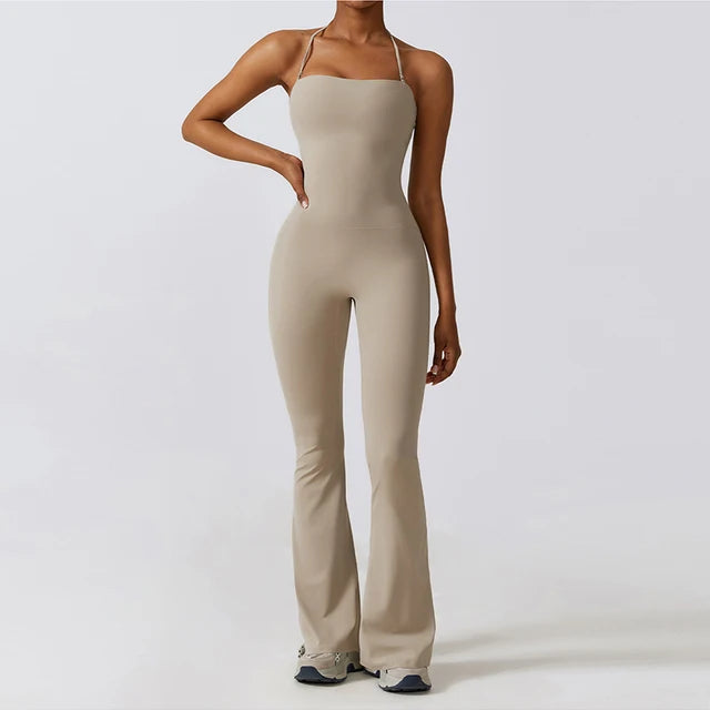 Combinaison Activewear Sculptante Évasée Dos Nu