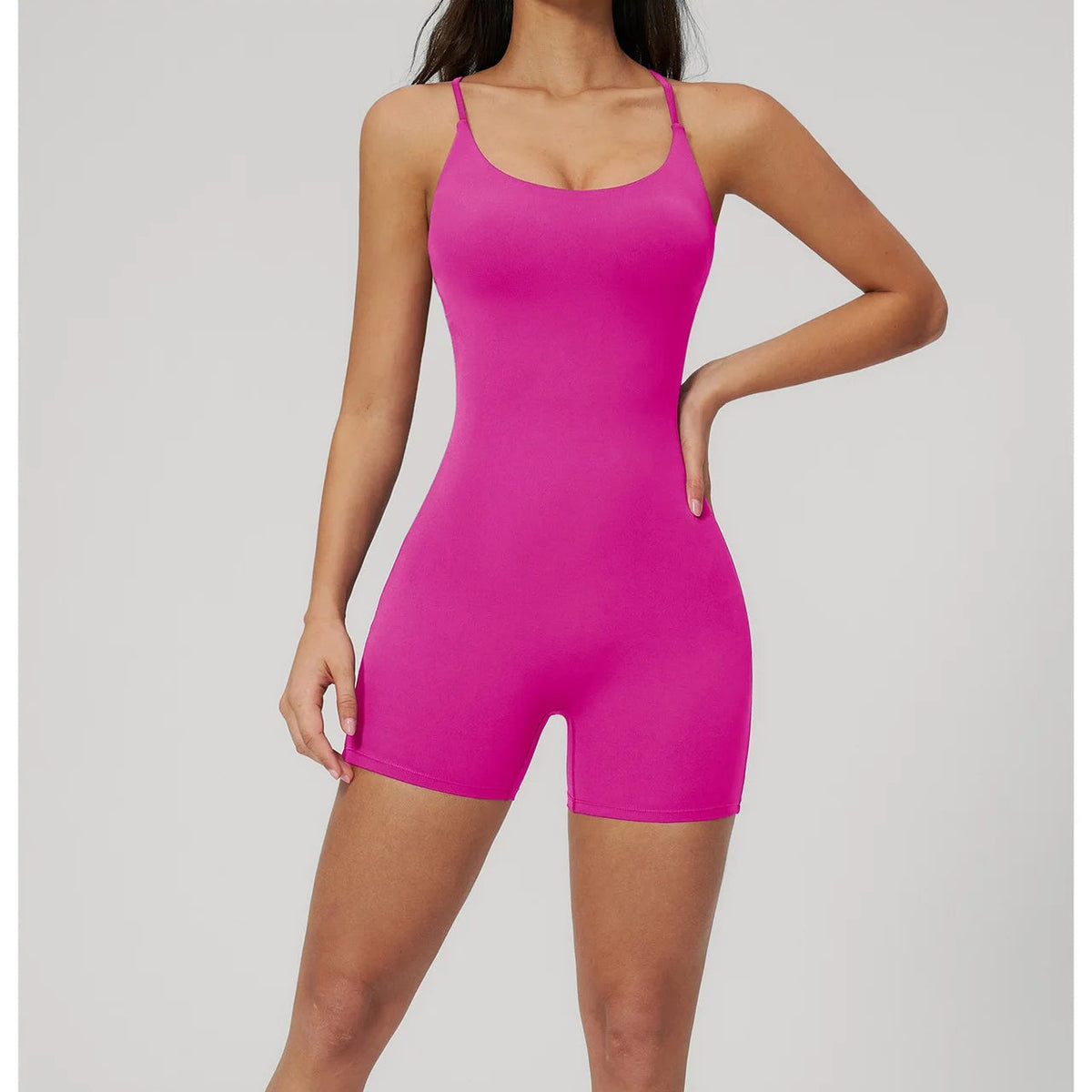 Combinaison Short Activewear Sculptante Dos Ouvert