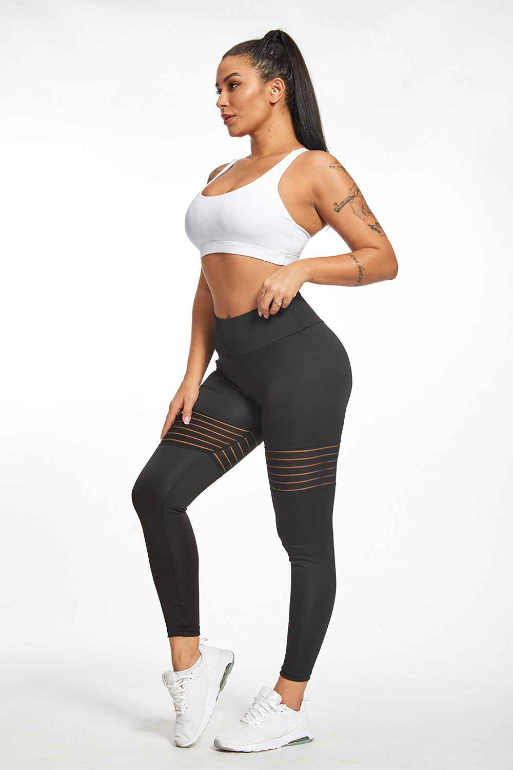 Legging de Sport Femme Mesh Taille Haute