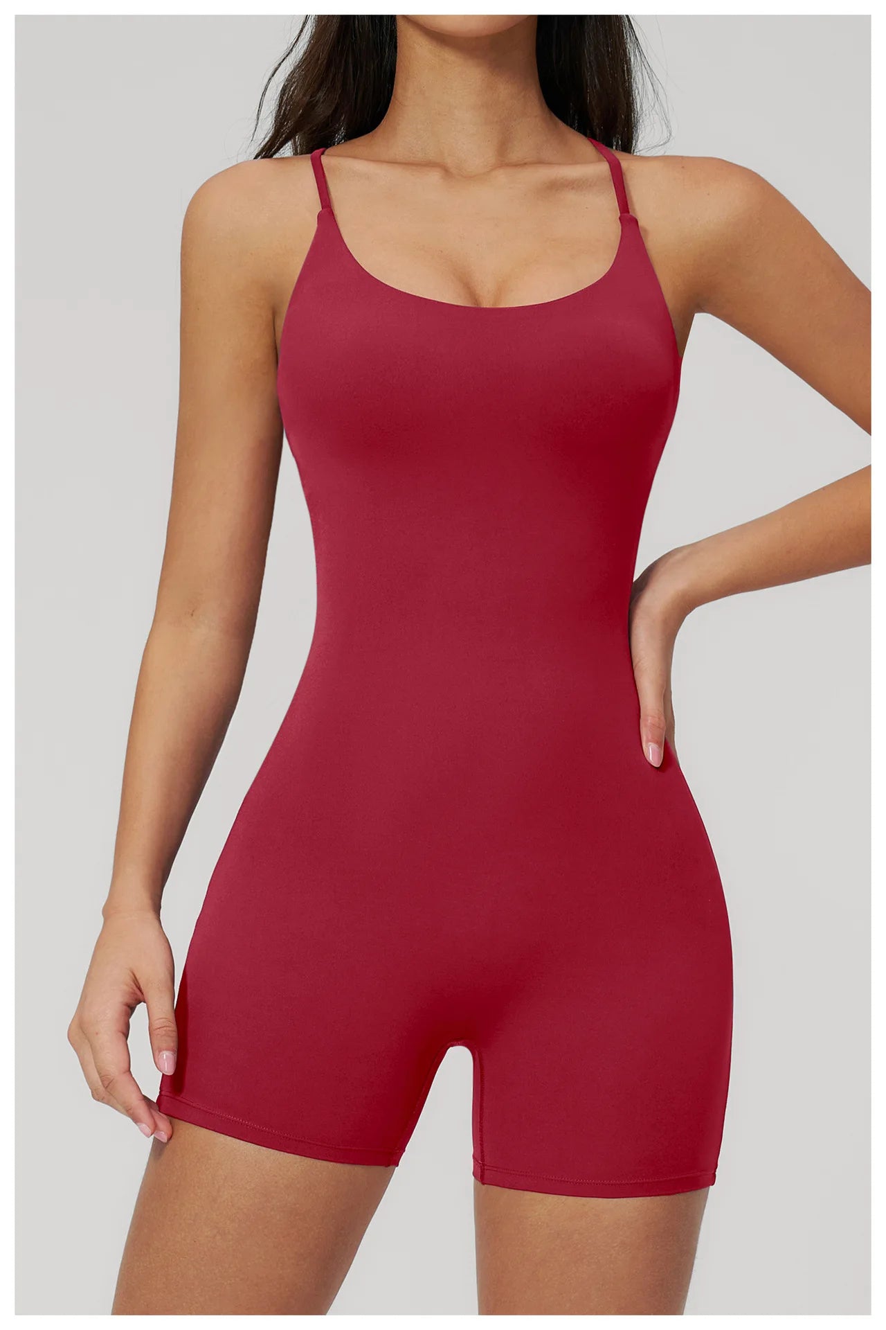 Combinaison Short Activewear Sculptante Dos Ouvert
