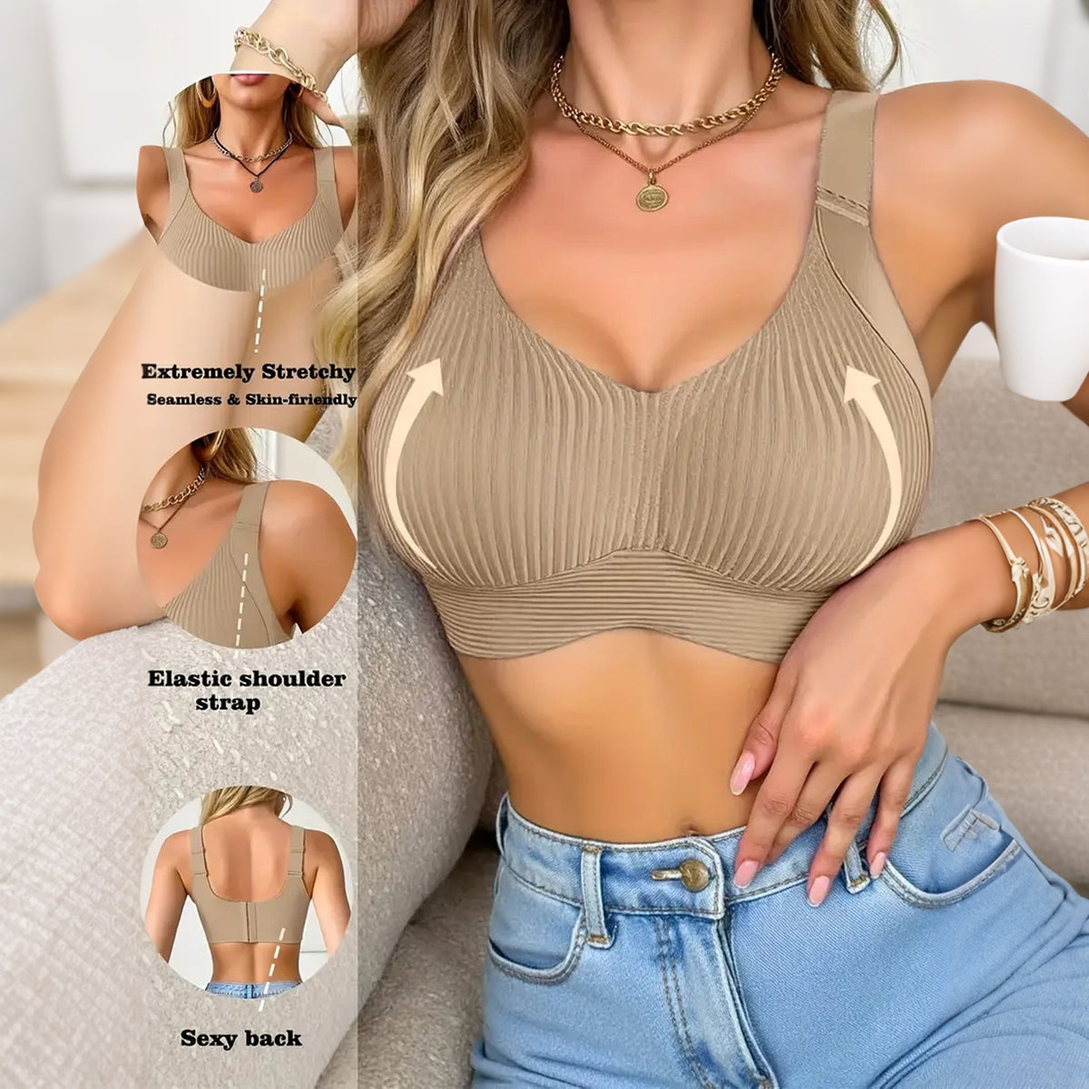 Push seamless bra full cup