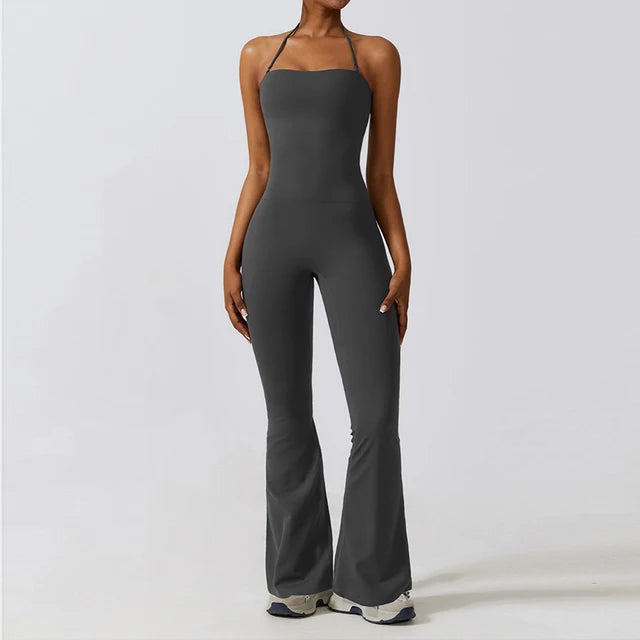 Combinaison Activewear Sculptante Évasée Dos Nu