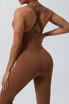 Combinaison de Sport Femme Évasée Dos Croisé