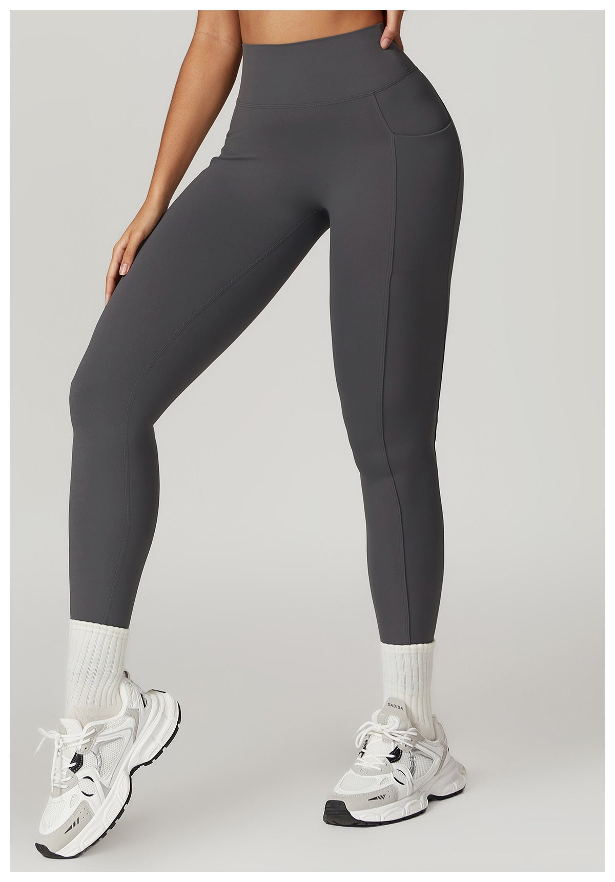 Legging de Sport Femme Taille Haute avec Poches