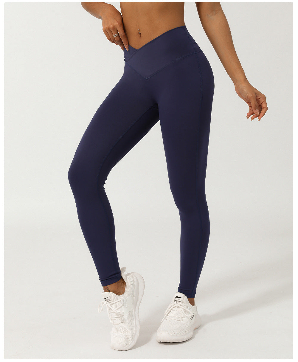 Legging de Sport Femme Taille Haute Croisée