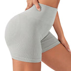 High-Elastic High-Waisted  Shorts for Women, Ribbed Lift-Butt Bottoming Leggings, Shaping Fitness Workout Pants