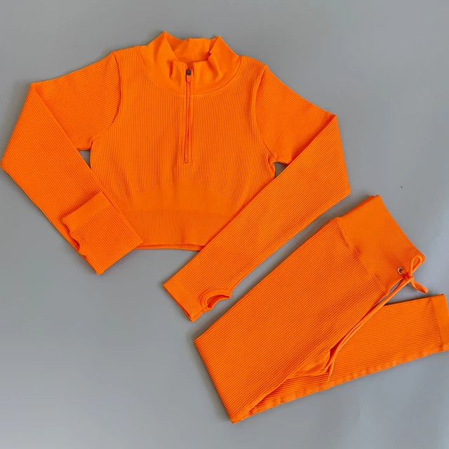 Ensemble de Sport Femme 5 Pièces Côtelé
