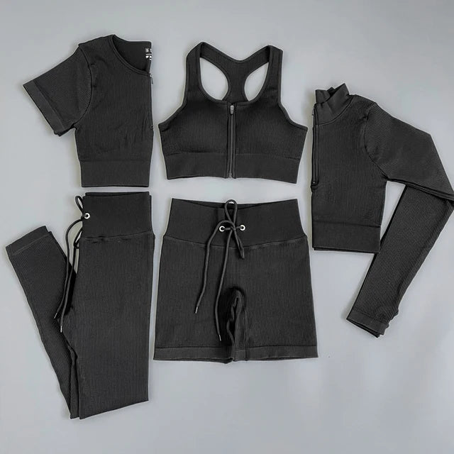 Women's 5-Piece Ribbed Sport Set