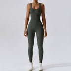 Combinaison Activewear Femme Côtelée Sans Manches