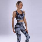 Ensemble de Sport Femme Tie & Dye – Brassière & Legging Taille Haute