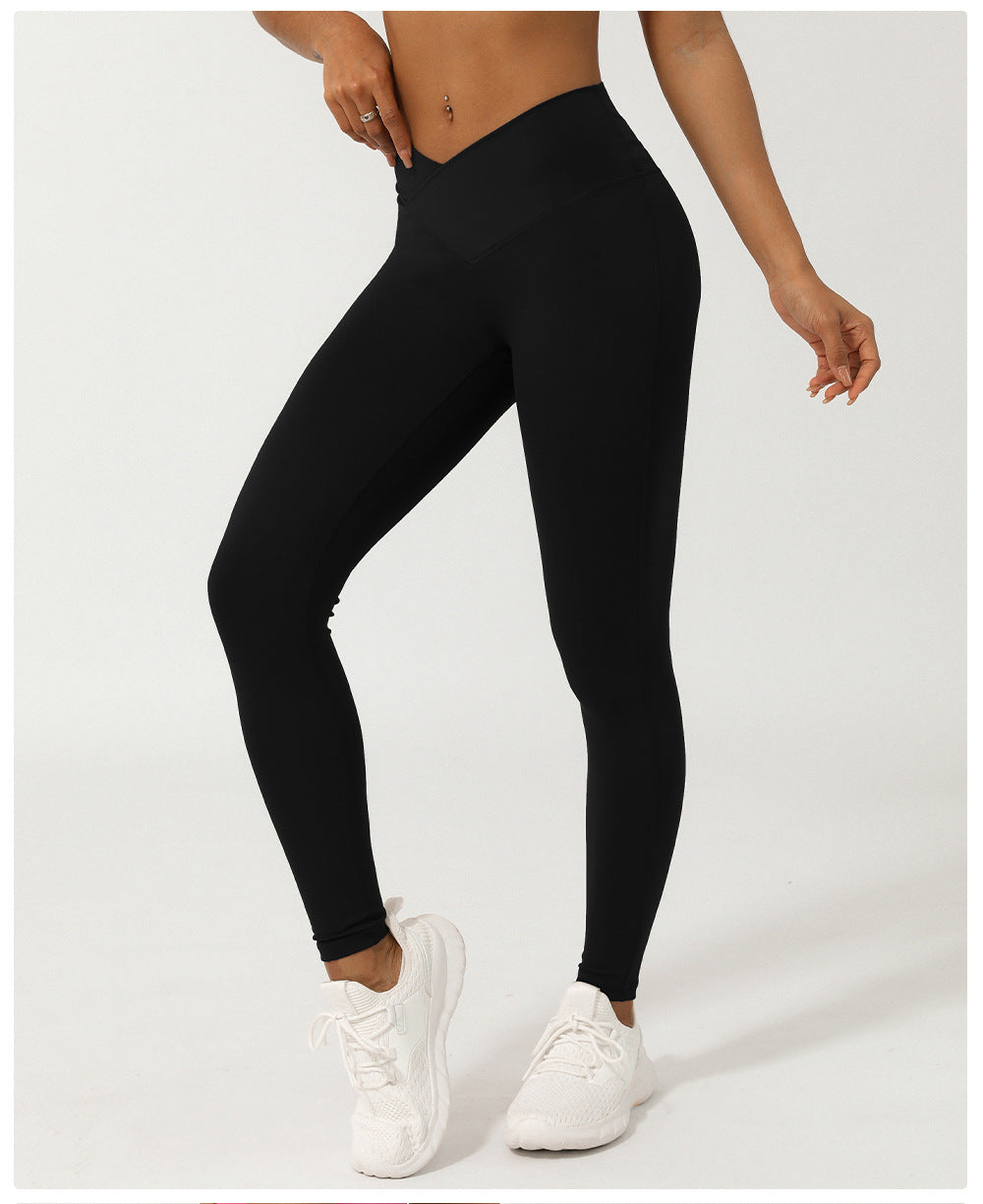 Legging de Sport Femme Taille Haute Croisée