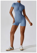 Combinaison Short Sculptante Zippée Sans Coutures