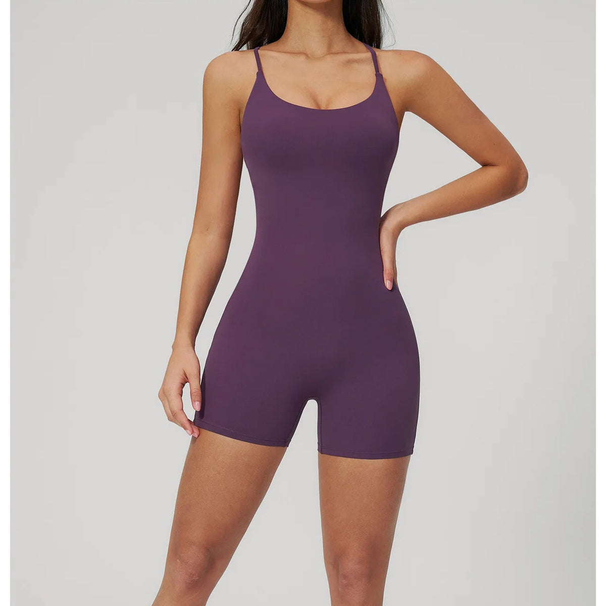 Combinaison Short Activewear Sculptante Dos Ouvert