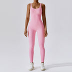 Combinaison Activewear Femme Côtelée Sans Manches