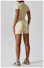 Combinaison Short Sculptante Zippée Sans Coutures