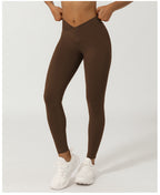 Legging de Sport Femme Taille Haute Croisée