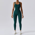 Combinaison Activewear Femme Côtelée Sans Manches