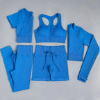 Ensemble de Sport Femme 5 Pièces Côtelé