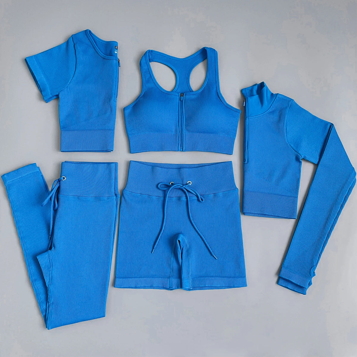 Ensemble de Sport Femme 5 Pièces Côtelé