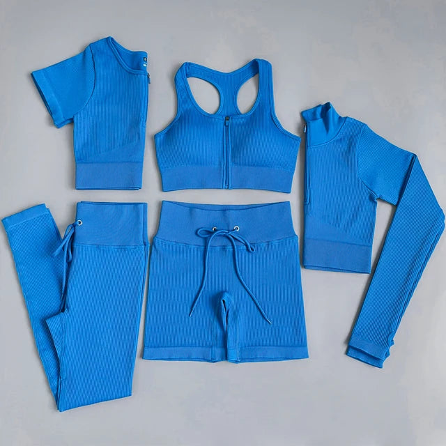 Women's 5-Piece Ribbed Sport Set
