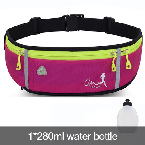 Nildras Waist Gym Bag, Anti-theft Running Belt, Waterproof Waist Pack for Men and Women, Gym Belt with Water Bottle Holder