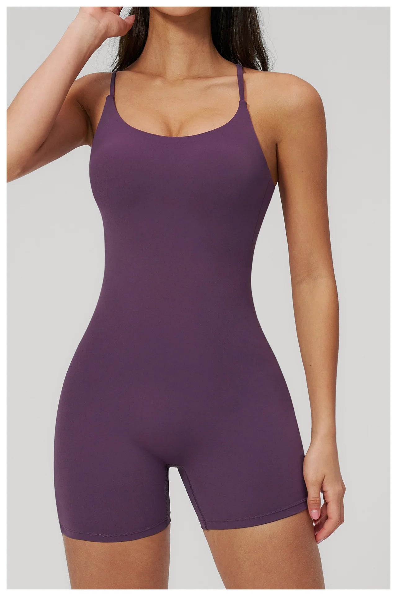 Combinaison Short Activewear Sculptante Dos Ouvert
