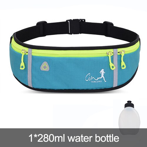 Nildras Waist Gym Bag, Anti-theft Running Belt, Waterproof Waist Pack for Men and Women, Gym Belt with Water Bottle Holder