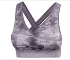 Camouflage 3-piece long sleeved bra pants sports fitness yoga peach hip lifting tight pants set