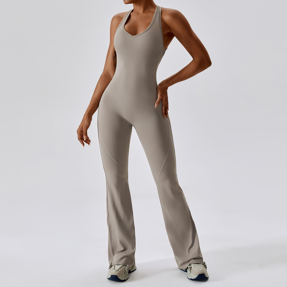 Combinaison Activewear Évasée Sculptante Dos Ouvert
