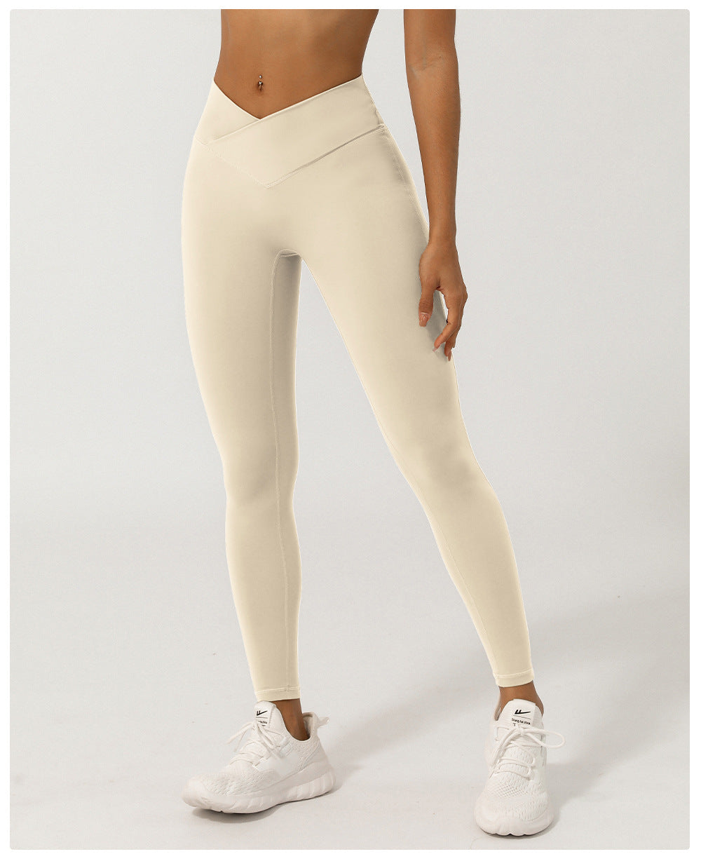 Legging de Sport Femme Taille Haute Croisée